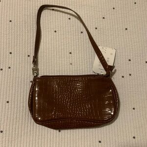 Brown Crocodile-Embossed Women's Bag